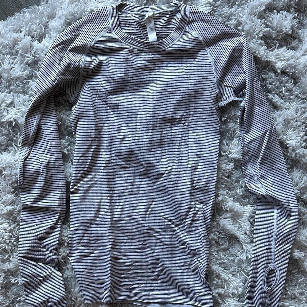 Lululemon Athletica Black and White Striped Top